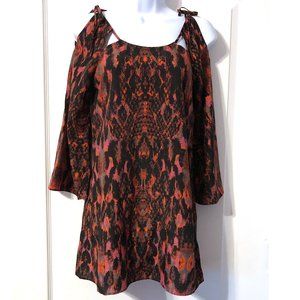 Guess Red Snakeskin Dress size XS EUC long sleeve
